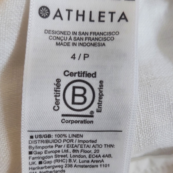 Athleta White Linen Wide Leg Pants Size 4P - Picture 9 of 9